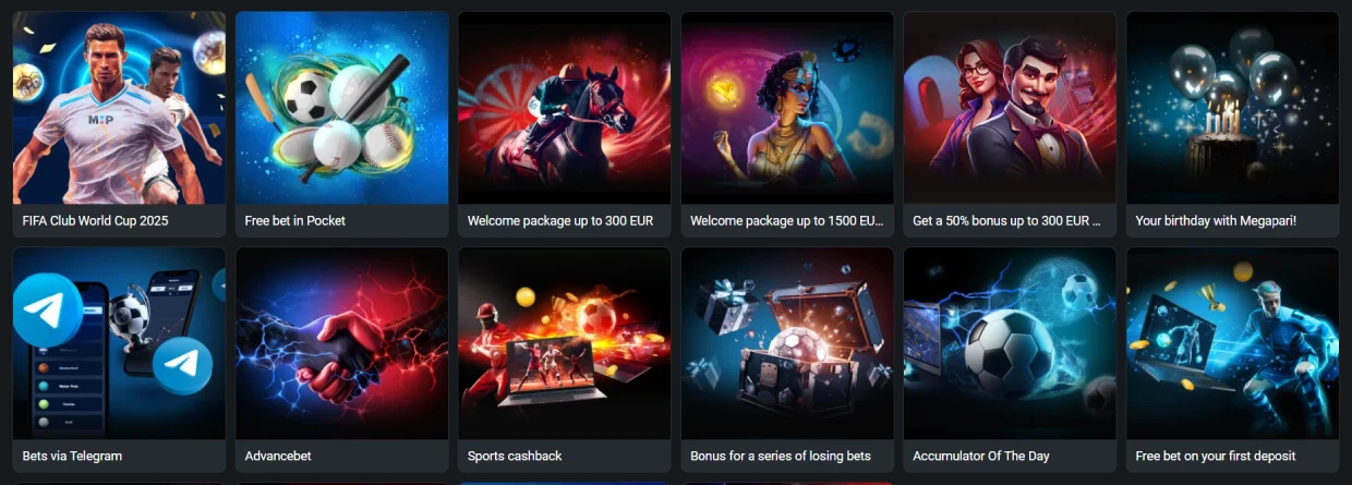 Megapari Bonuses